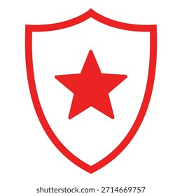 Stern und Schild auf Weiß