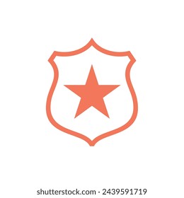 Star Shield Pictogram Icon Logo Template Illustration Design
