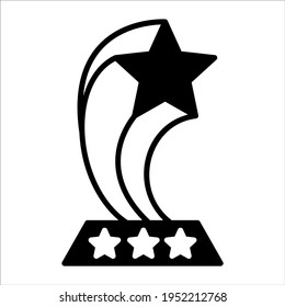 Star Shield, icono de vector de línea rellena de trofeo aislado