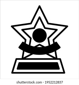 Star Shield, icono de vector de línea rellena de trofeo aislado