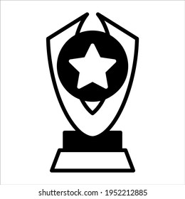 Star Shield, icono de vector de línea rellena de trofeo aislado