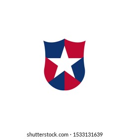 Star Shield Vector Logo Template For Communication Industrial.