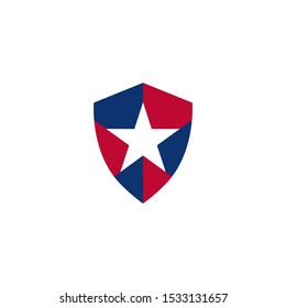 Star Shield Vector Logo Template For Communication Industrial.