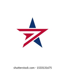 Star Logo Usa Flag Colors American Stock Vector (Royalty Free) 1100839262