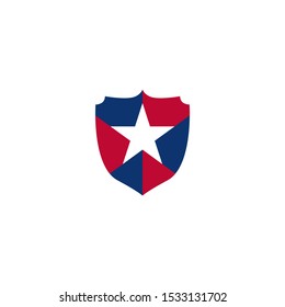 Star Shield Vector Logo Template For Communication Industrial.