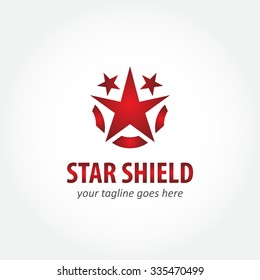 Star shields company abstract vector logo design template paper creative office icon business company symbol concept