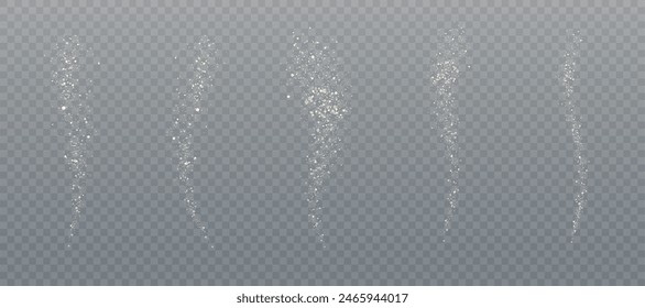 Star shimmer dust. Splash effect with glitter on transparent background PNG. A bright explosion of glitter. Vector illustration	

