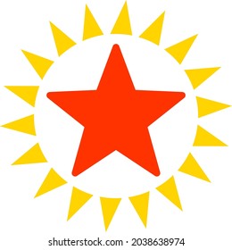 Star shine icon with flat style. Isolated vector star shine icon image, simple style.