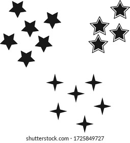 Conjunto de iconos de estrella y brillo 