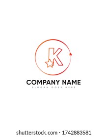 Plantilla de logotipo K tipo carta de brillo estrella, logotipo vectorial para identidad empresarial y de empresa 