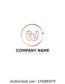 Plantilla de logotipo W tipo carta de brillo estrella, logotipo vectorial para identidad empresarial y de empresa 