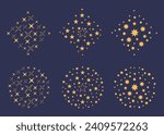 Star shine line glitter sparkl decoration isolated set. Vector flat graphic design illustration
