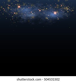 Star shine sky. Magical glittering space. Christmas Eve background