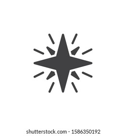 Star shine vector icon. filled flat sign for mobile concept and web design. Sparkle star glyph icon. Astronomy science symbol, logo illustration. Vector graphics