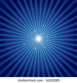 Star shining brightly with a radial background in blue. Off-centered versions of the star in Christmas colours also available in my portfolio.
