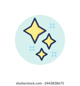 Star shining glitter thin line icon. Filter, beauty, selfie outline sign. Image editing and photo correction concept. Vector illustration symbol element for web design and apps