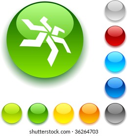  star shiny button. Vector illustration.