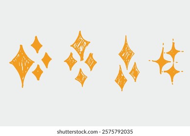 star or shiny icon in hand drawing