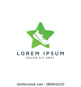 star and shoes negative space logo design