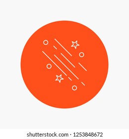 star, shooting star, falling, space, stars White Line Icon in Circle background. vector icon illustration