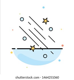 star, shooting star, falling, space, stars Flat Color Icon Vector. Vector Icon Template background