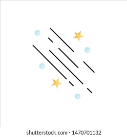 star, shooting star, falling, space, stars Flat Color Icon Vector. Vector Icon Template background
