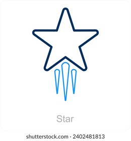 Star and shooting icon concept
