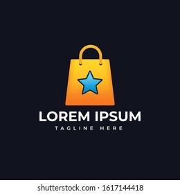 Star shop logo template vector