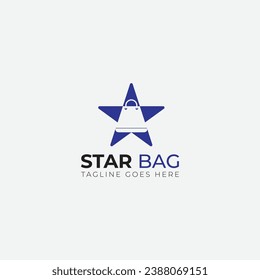 Star and Shopping bag logo design minimal and clean