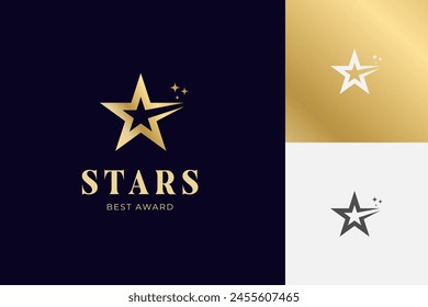 Star show logo icon design. Shiny stars gold logo Vector illustration