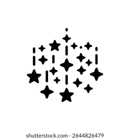Star Shower Falling Down for Magical Love or Celebration