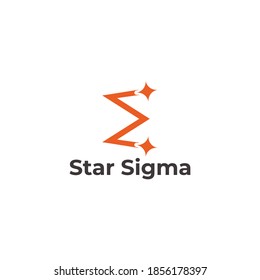 símbolo sigma de estrella logotipo de diseño geométrico simple vector