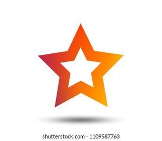 Star sign icon. Favorite button. Navigation symbol. Blurred gradient design element. Vivid graphic flat icon. Vector
