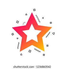 Star sign icon. Favorite button. Navigation symbol. Colorful geometric shapes. Gradient star icon design.  Vector