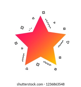 Star sign icon. Favorite button. Navigation symbol. Colorful geometric shapes. Gradient star icon design.  Vector