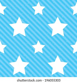 Star sign icon. Favorite button. Navigation symbol. Seamless diagonal lines texture. Blue grunge texture background. Vector