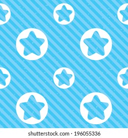 Star sign icon. Favorite button. Navigation symbol. Seamless diagonal lines texture. Blue grunge texture background. Vector