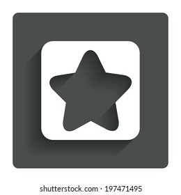 Star sign icon. Favorite button. Navigation symbol. Gray flat button with shadow. Modern UI website navigation. Vector