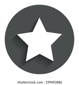 Star sign icon. Favorite button. Navigation symbol. Circle flat button with shadow. Modern UI website navigation. Vector