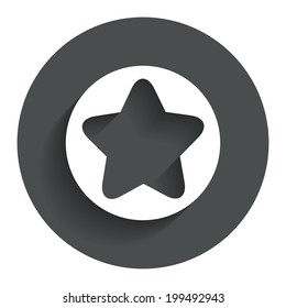 Star sign icon. Favorite button. Navigation symbol. Circle flat button with shadow. Modern UI website navigation. Vector