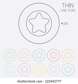 Star sign icon. Favorite button. Navigation symbol. Thin line circle web icons with outline. Vector