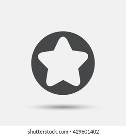 Star sign icon. Favorite button. Navigation symbol. Flat star web icon on white background. Vector