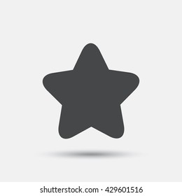 Star sign icon. Favorite button. Navigation symbol. Flat star web icon on white background. Vector