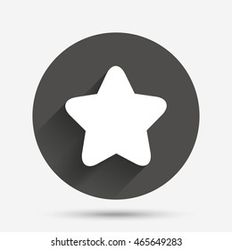 Star sign icon. Favorite button. Navigation symbol. Circle flat button with shadow. Vector