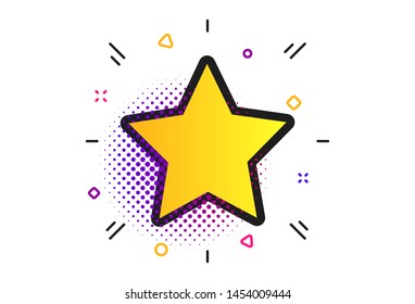 Star sign icon. Halftone dots pattern. Favorite button. Navigation symbol. Classic flat star icon. Vector