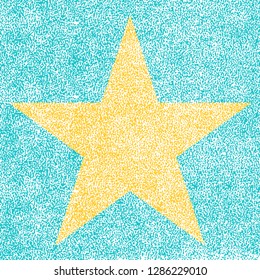 Star sign imitating a five-pointed terrazzo and brass star symbol on Hollywood Walk of Fame. This design graphic element is saved as a vector illustration