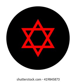 Star sign. Red vector icon