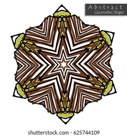 Star sign.Abstract geometric shape roughly hand drawn. Striped symmetrical geometrical symbol. Vector icon isolated on white. Tribal ethnic pattern design element.