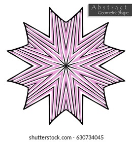 Star sign.Abstract geometric shape roughly hand drawn. Striped symmetrical geometrical symbol. Vector icon isolated on white. Tribal ethnic pattern design element.