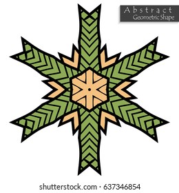 Star sign.Abstract geometric shape roughly hand drawn. Striped symmetrical geometrical symbol. Vector icon isolated on white. Tribal ethnic pattern design element.